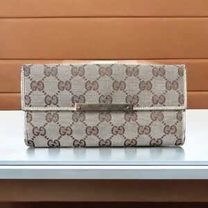 Authentic Gucci GG Canvas Long Wallet